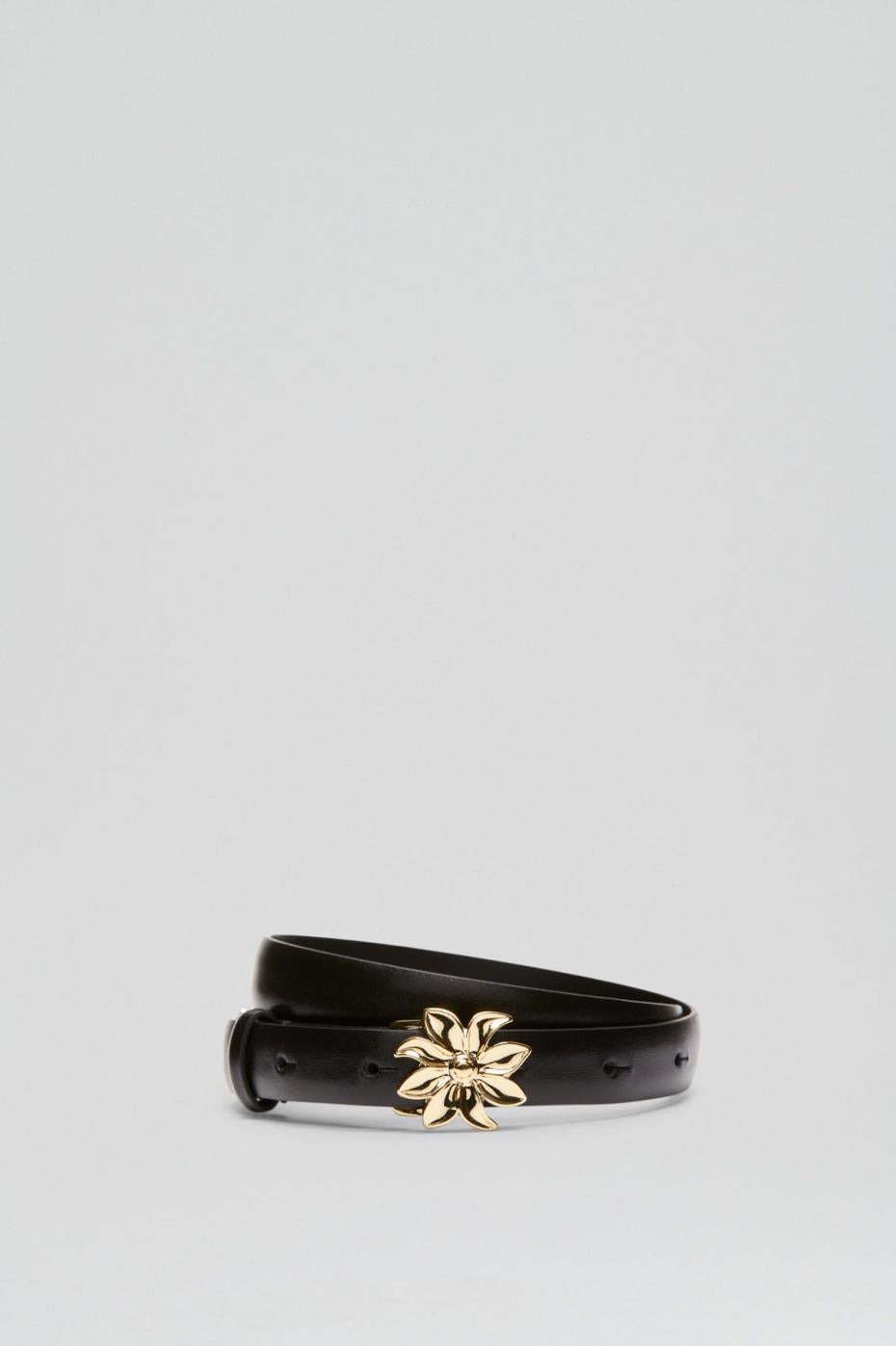 Belts | Women Scanlan Theodore FLOWER BUCKLE BELT 2 Nero