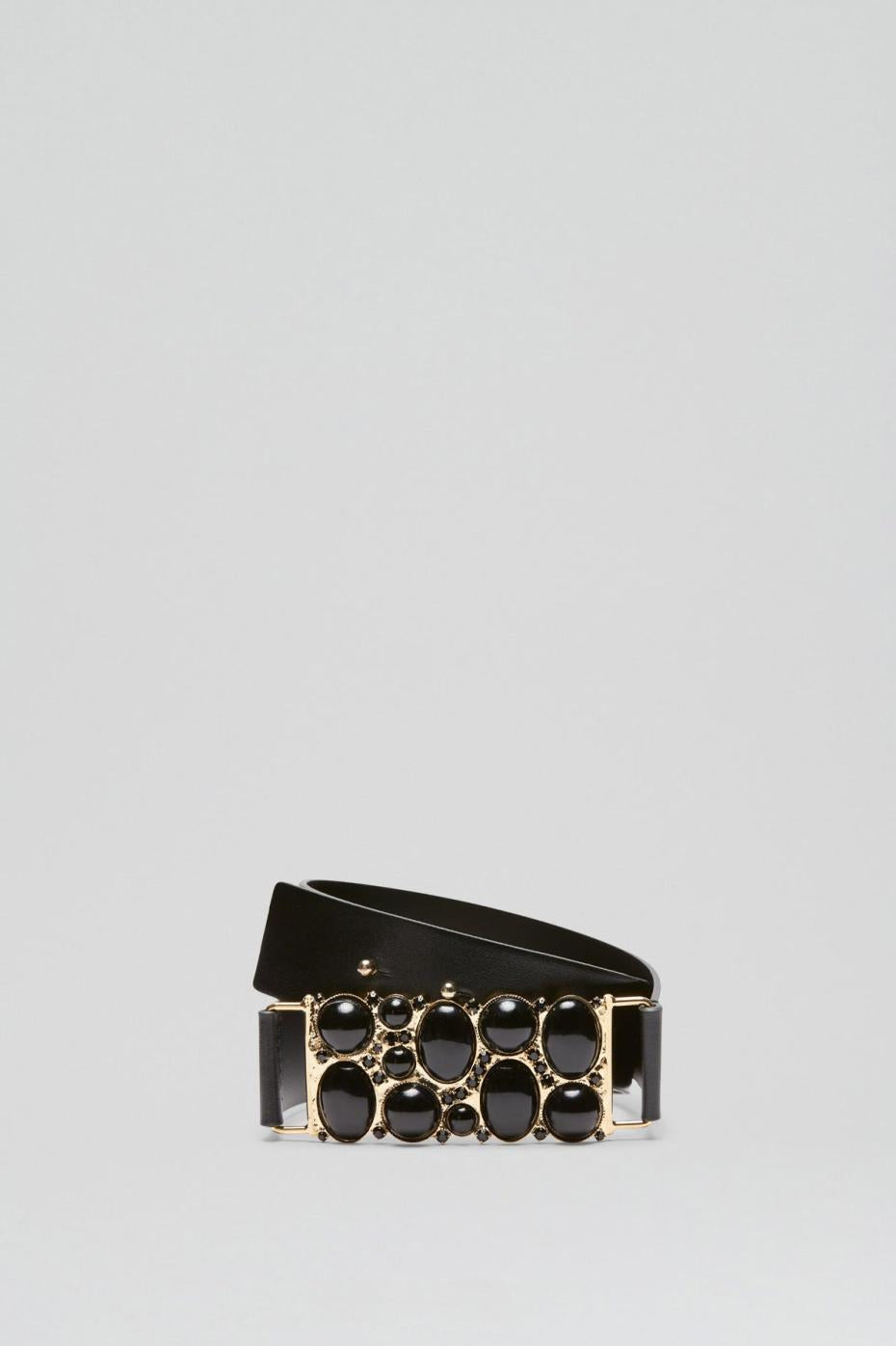 Belts | Women Scanlan Theodore ITALIAN JEWELLED BELT 3.5 Black