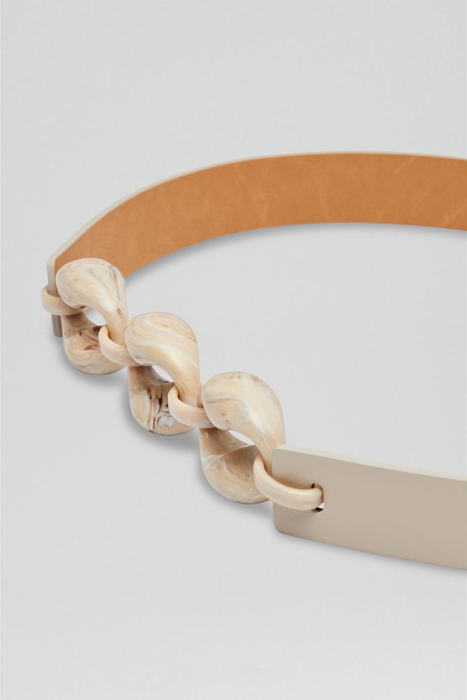 Belts | Women Scanlan Theodore RESIN CHUNKY TRIM BELT 2.5 Oyster