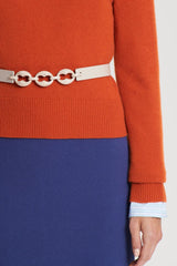 Belts | Women Scanlan Theodore RESIN CHUNKY TRIM BELT 2.5 Oyster