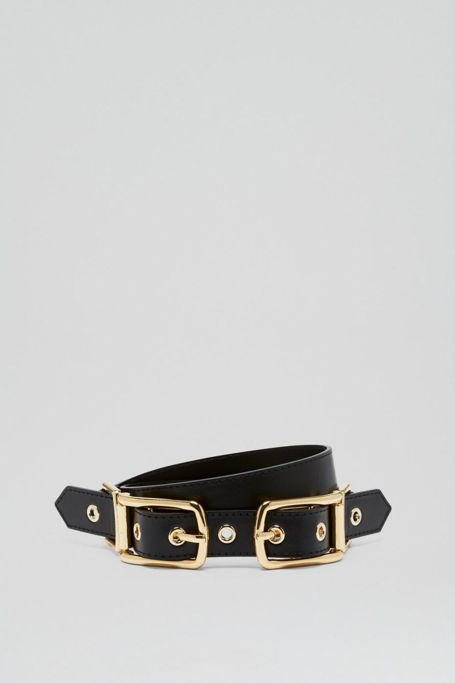 Belts | Women Scanlan Theodore TWIN SADDLE BUCKLE BELT 2.5 Black