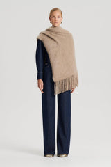 Capes | Women Scanlan Theodore BRUSHED FRINGED CAPE Nougat