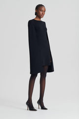 Capes | Women Scanlan Theodore CREPE KNIT CAPE DRESS Black
