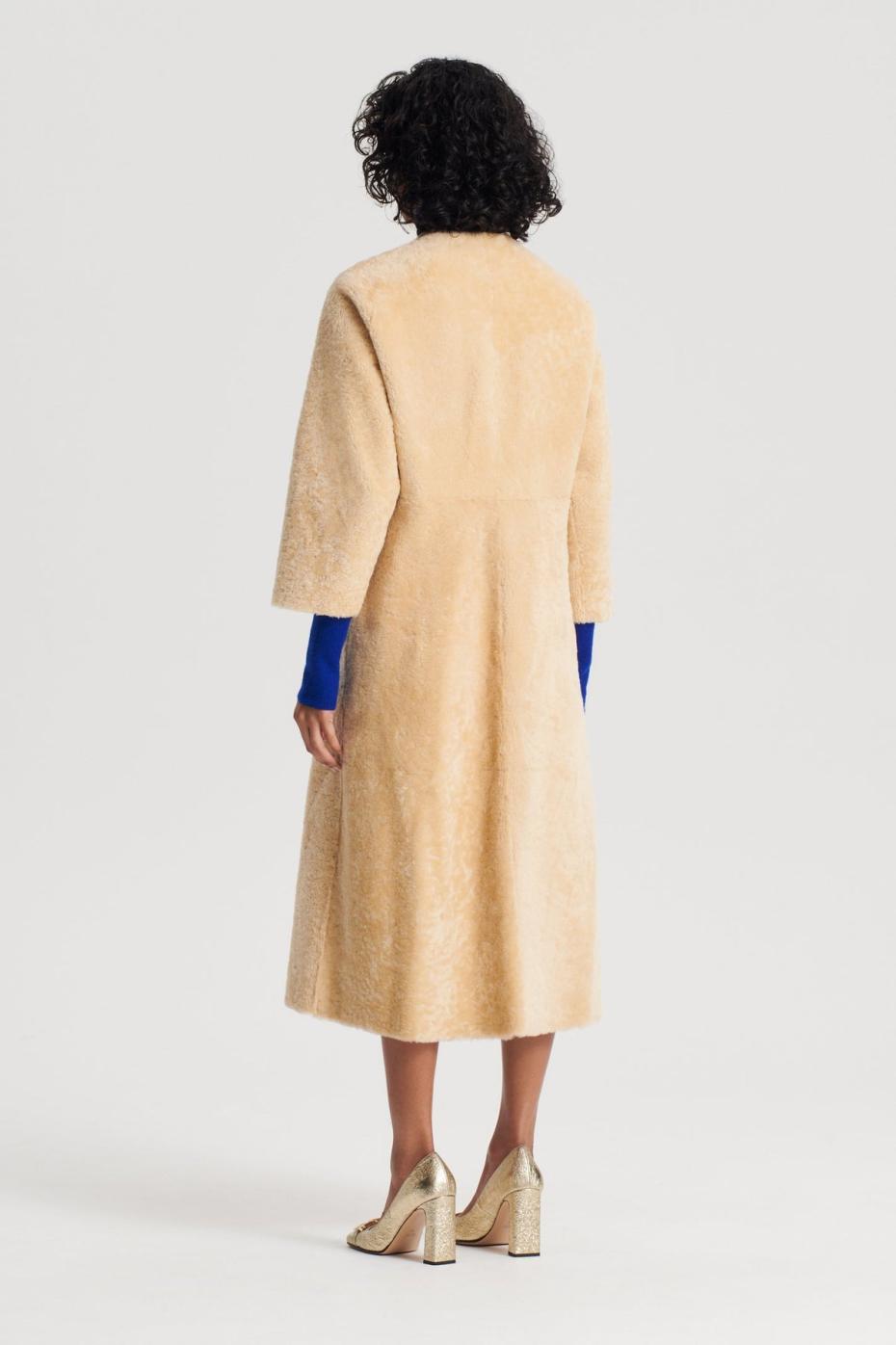 Coats | Women Scanlan Theodore COCOON SHEARLING COAT Gold