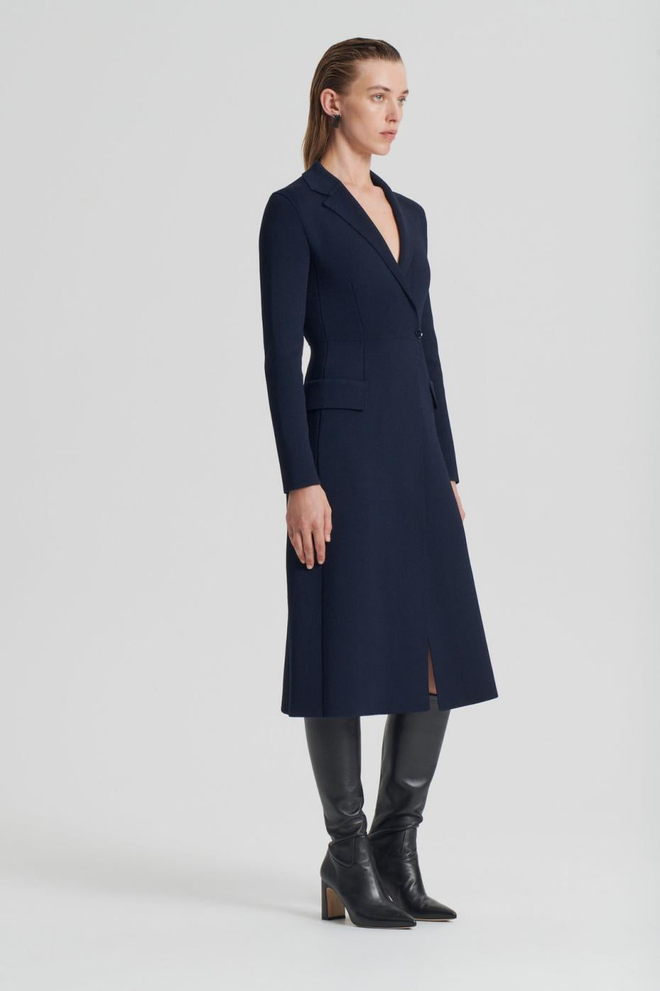 Coats | Women Scanlan Theodore CREPE KNIT TAILORED COAT Navy