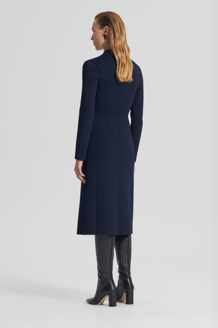 Coats | Women Scanlan Theodore CREPE KNIT TAILORED COAT Navy