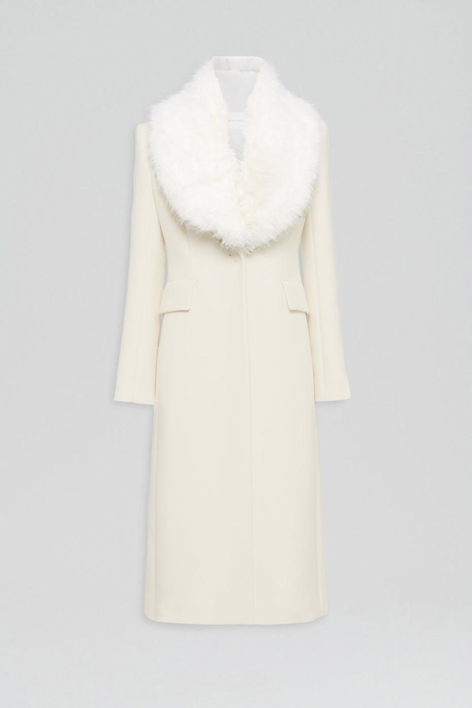 Coats | Women Scanlan Theodore FAUX FUR COLLAR COAT Creme
