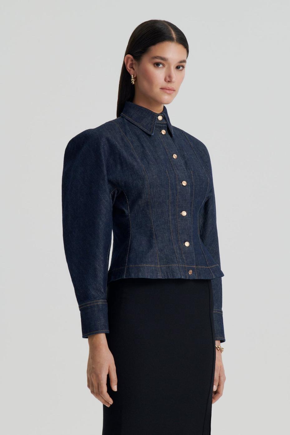 Denim | Women Scanlan Theodore DENIM COCOON SLEEVE JACKET Indigo