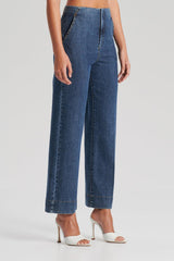 Denim | Women Scanlan Theodore DENIM CROPPED JEAN Washed.indigo