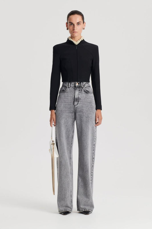 Denim | Women Scanlan Theodore DENIM DRAPE LEG JEAN Charcoal.g