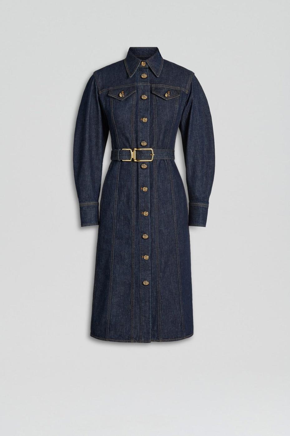 Denim | Women Scanlan Theodore DENIM GOLD BUCKLE DRESS Indigo.b