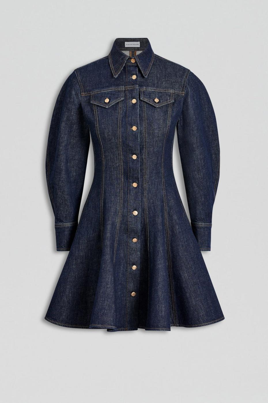Denim | Women Scanlan Theodore DENIM MINI DRESS Indigo.b