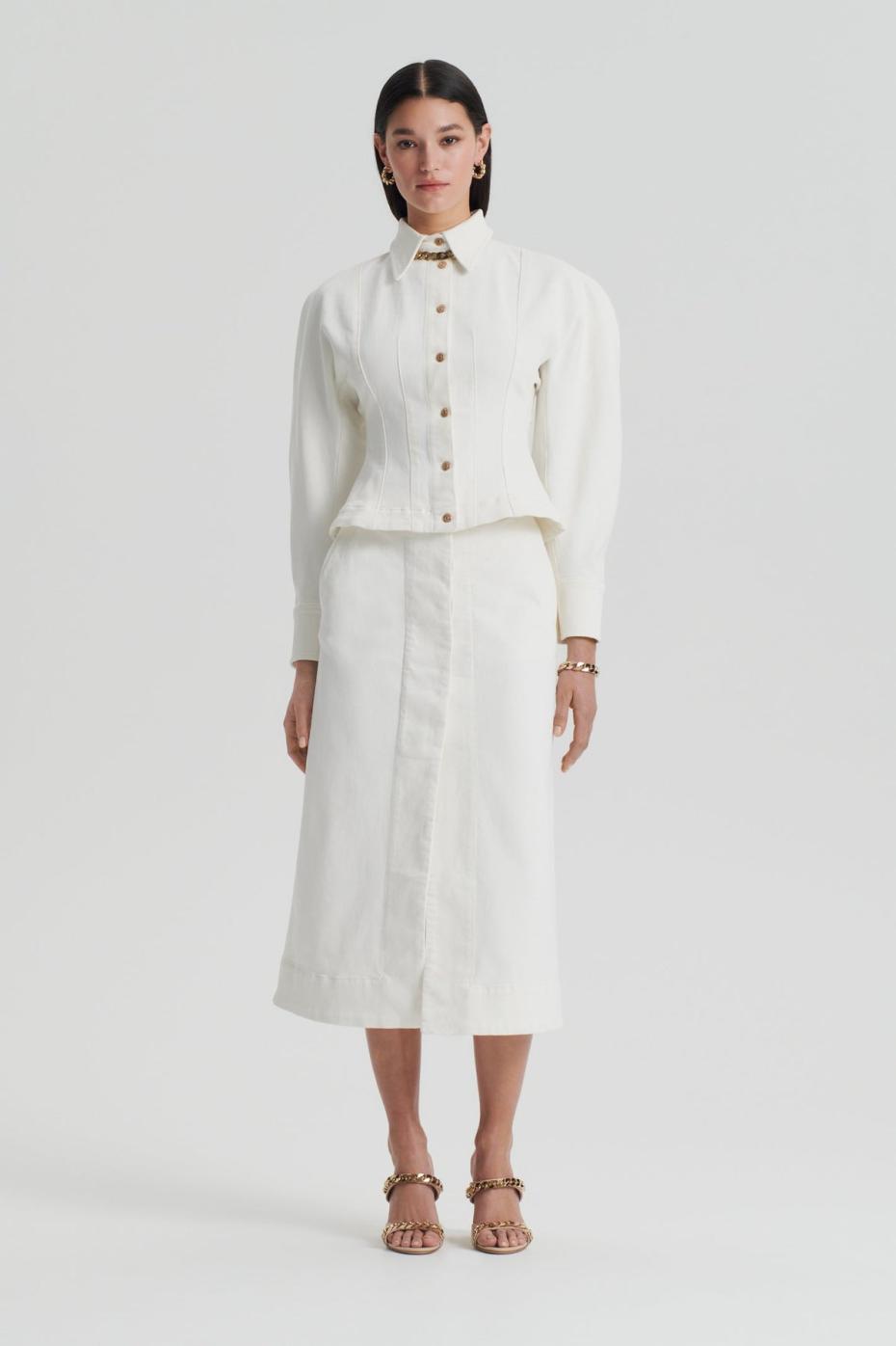 Denim | Women Scanlan Theodore DENIM SKIRT Natural.11.5