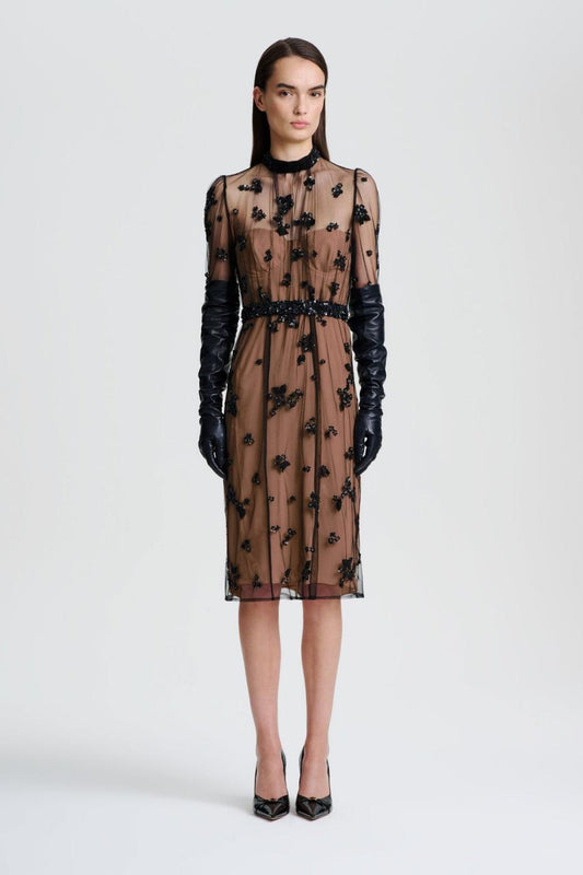 Dresses | Women Scanlan Theodore BEADED TULLE DRESS Black