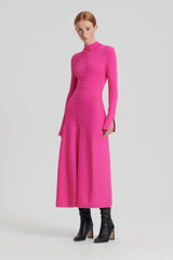 Dresses | Women Scanlan Theodore CREPE KNIT BUTTON POLO DRESS Fuchsia