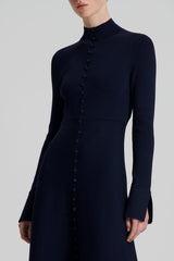 Dresses | Women Scanlan Theodore CREPE KNIT BUTTON POLO DRESS Navy