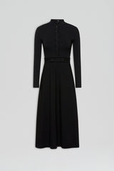 Dresses | Women Scanlan Theodore CREPE KNIT BUTTON SOFT DRESS Black