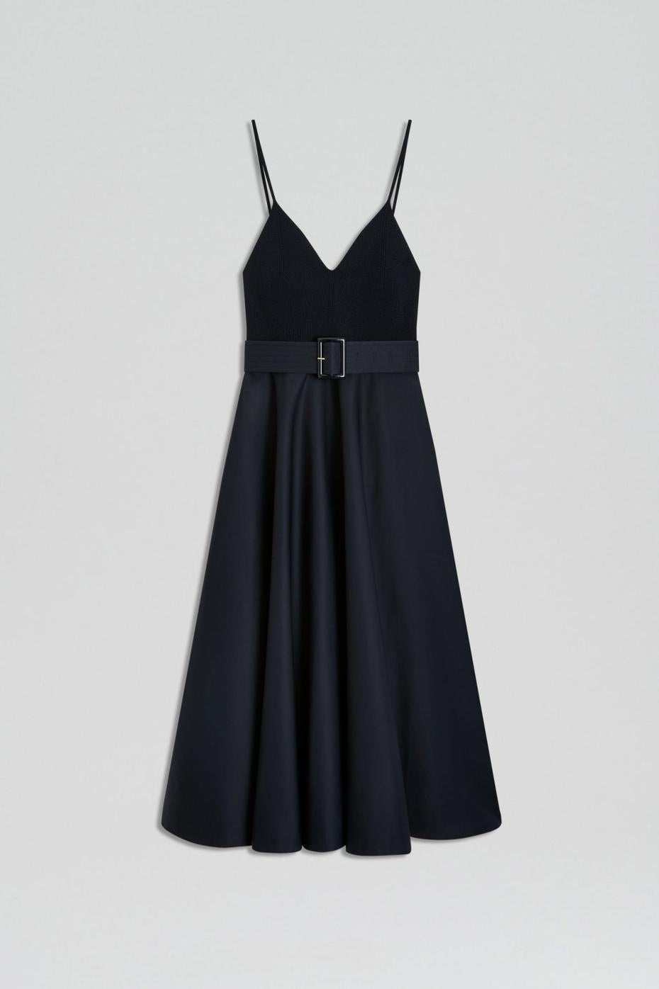 Dresses | Women Scanlan Theodore CREPE KNIT CAMISOLE COTTON DRESS Navy