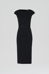 Dresses | Women Scanlan Theodore CREPE KNIT CAP SLEEVE DRESS Black