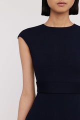 Dresses | Women Scanlan Theodore CREPE KNIT CAP SLEEVE DRESS Navy