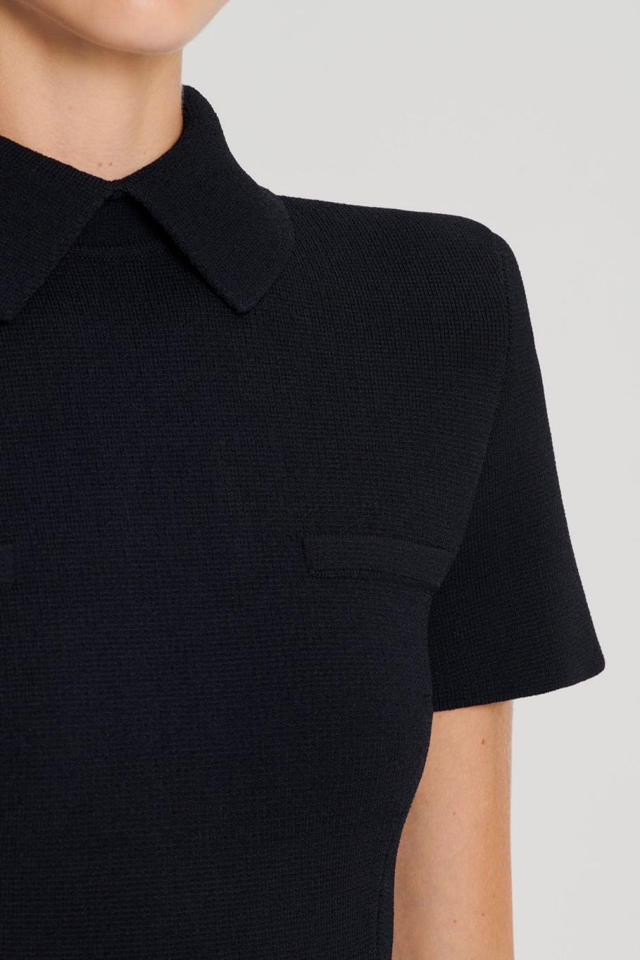 Dresses | Women Scanlan Theodore CREPE KNIT COLLAR DRESS Black