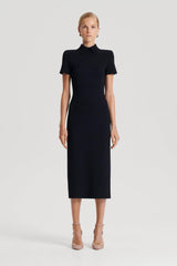 Dresses | Women Scanlan Theodore CREPE KNIT COLLAR DRESS Black