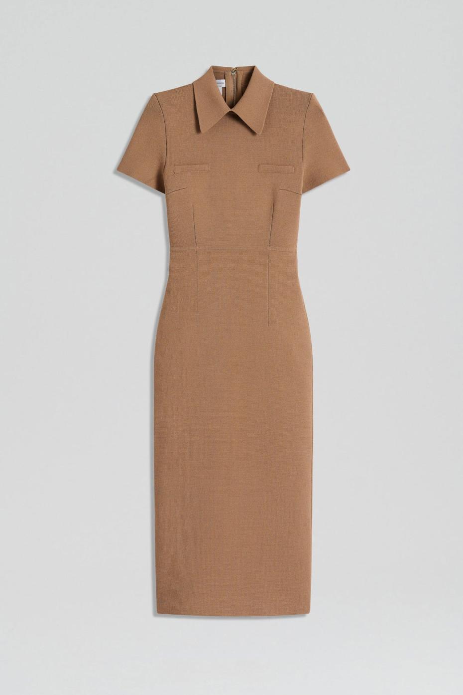 Dresses | Women Scanlan Theodore CREPE KNIT COLLAR DRESS Camel