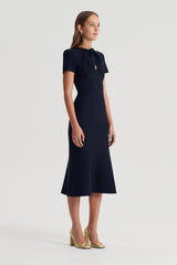 Dresses | Women Scanlan Theodore CREPE KNIT CRAVAT DRESS Navy