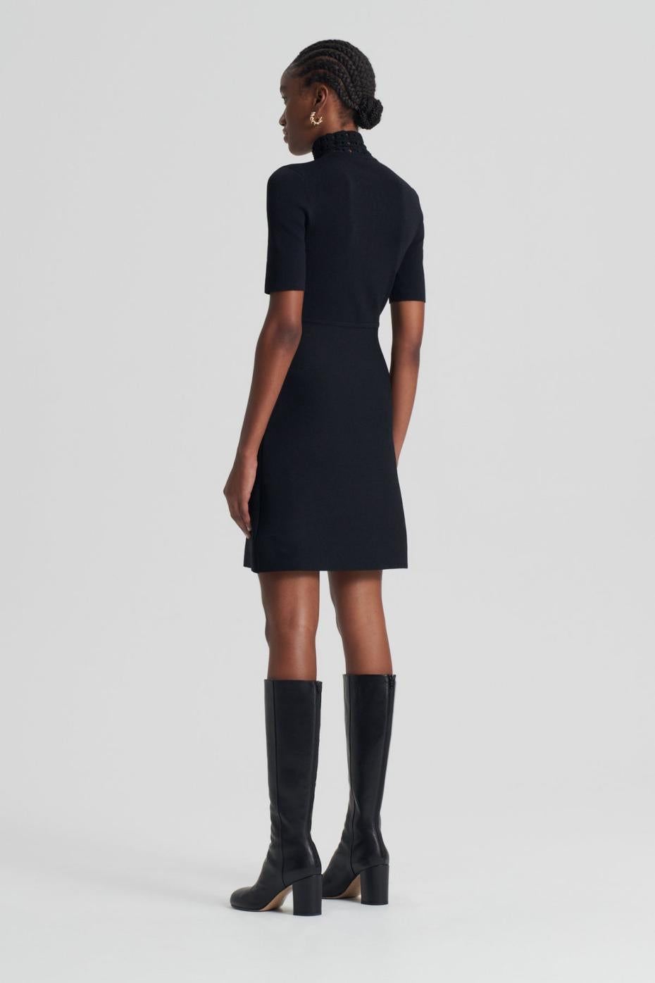 Dresses | Women Scanlan Theodore CREPE KNIT DAISY MINI DRESS Black