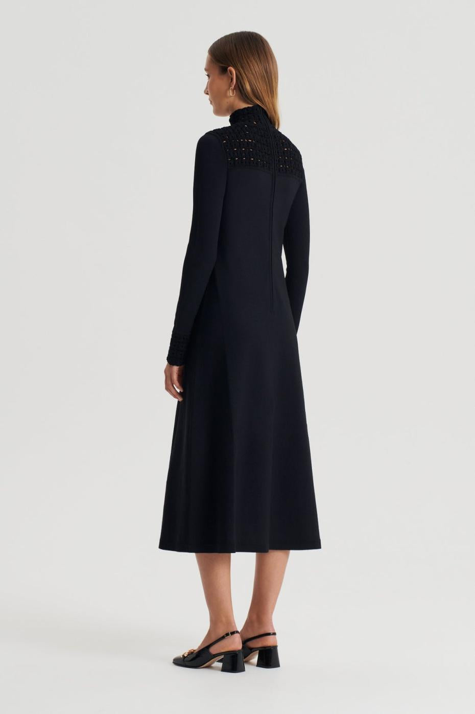 Dresses | Women Scanlan Theodore CREPE KNIT DAISY POLO DRESS Black