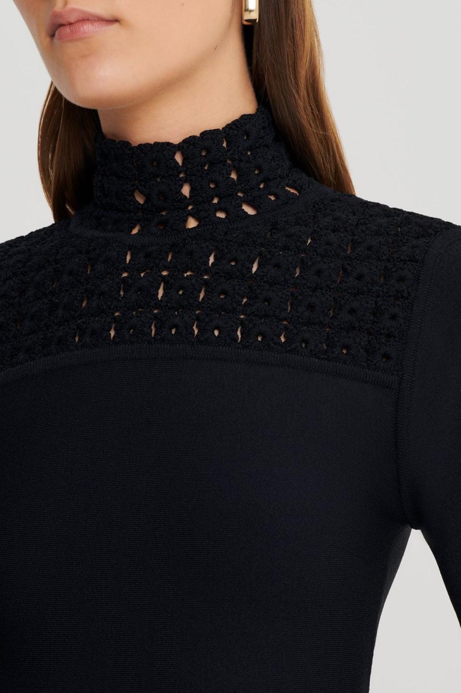 Dresses | Women Scanlan Theodore CREPE KNIT DAISY POLO DRESS Black