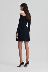 Dresses | Women Scanlan Theodore CREPE KNIT LS PEPLUM DRESS Black