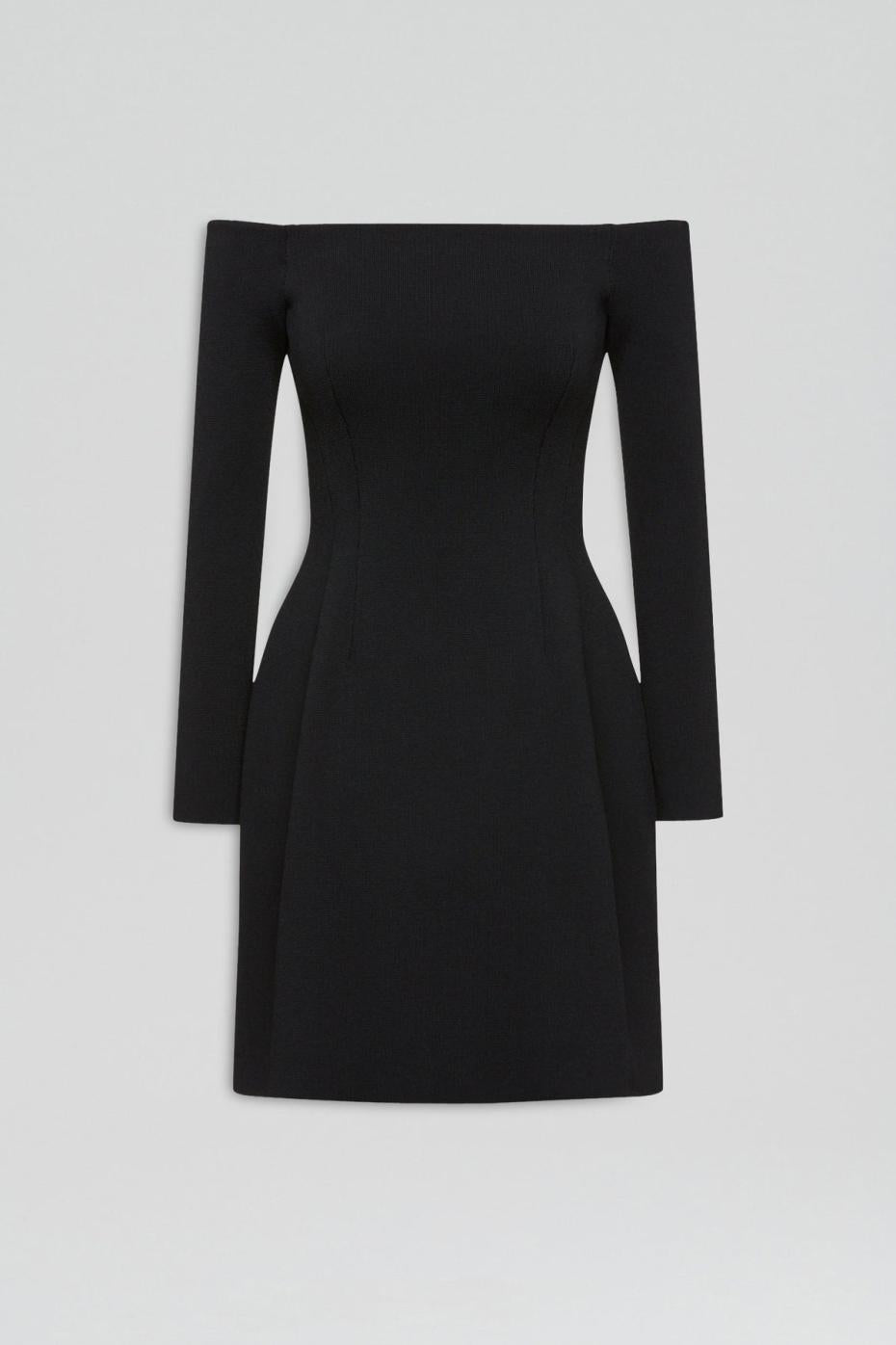 Dresses | Women Scanlan Theodore CREPE KNIT LS PEPLUM DRESS Black