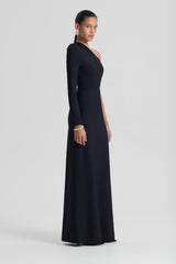 Dresses | Women Scanlan Theodore CREPE KNIT ONE SHOULDER GOWN Black