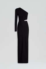 Dresses | Women Scanlan Theodore CREPE KNIT ONE SHOULDER GOWN Black