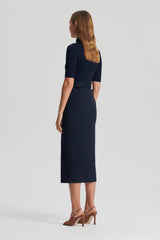 Dresses | Women Scanlan Theodore CREPE KNIT PENCIL COTTON DRESS Navy