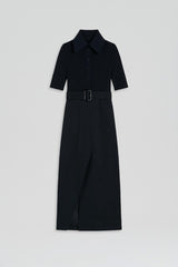 Dresses | Women Scanlan Theodore CREPE KNIT PENCIL COTTON DRESS Navy