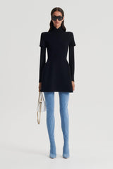 Dresses | Women Scanlan Theodore CREPE KNIT PEPLUM DRESS Black