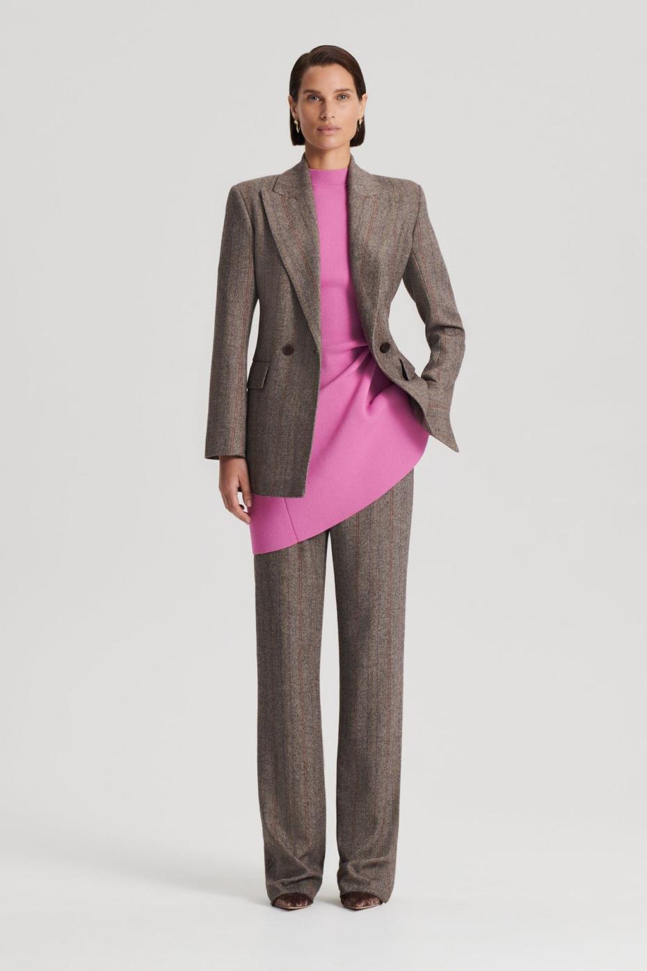 Dresses | Women Scanlan Theodore CREPE KNIT PEPLUM DRESS Peony