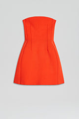 Dresses | Women Scanlan Theodore CREPE KNIT PEPLUM STRAPLESS DRESS Crayon