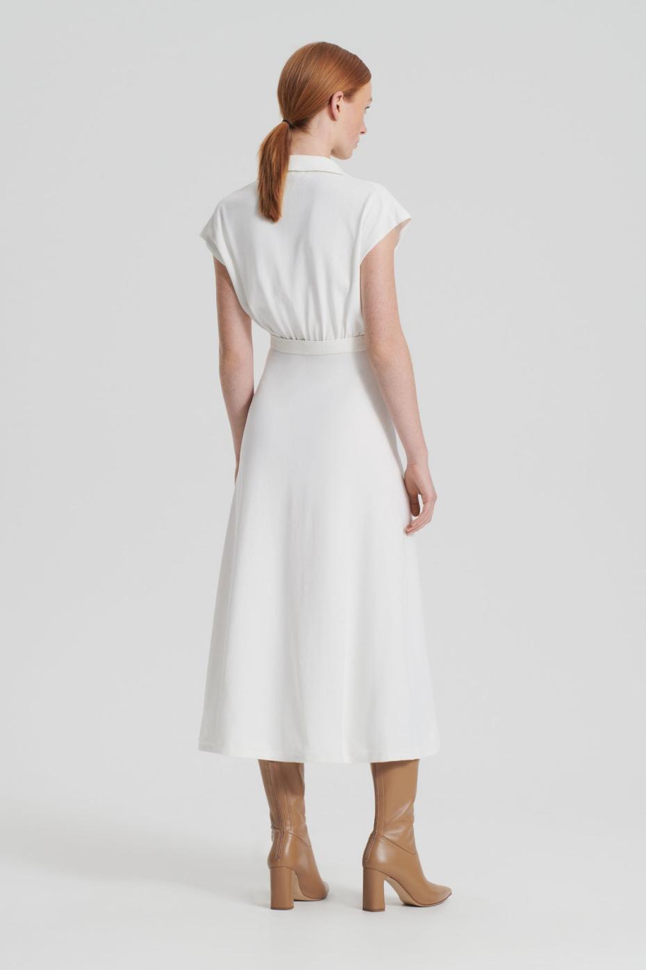 Dresses | Women Scanlan Theodore CREPE KNIT SHIRT DRESS Cream