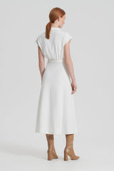 Dresses | Women Scanlan Theodore CREPE KNIT SHIRT DRESS Cream