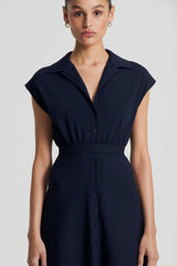 Dresses | Women Scanlan Theodore CREPE KNIT SHIRT DRESS Navy