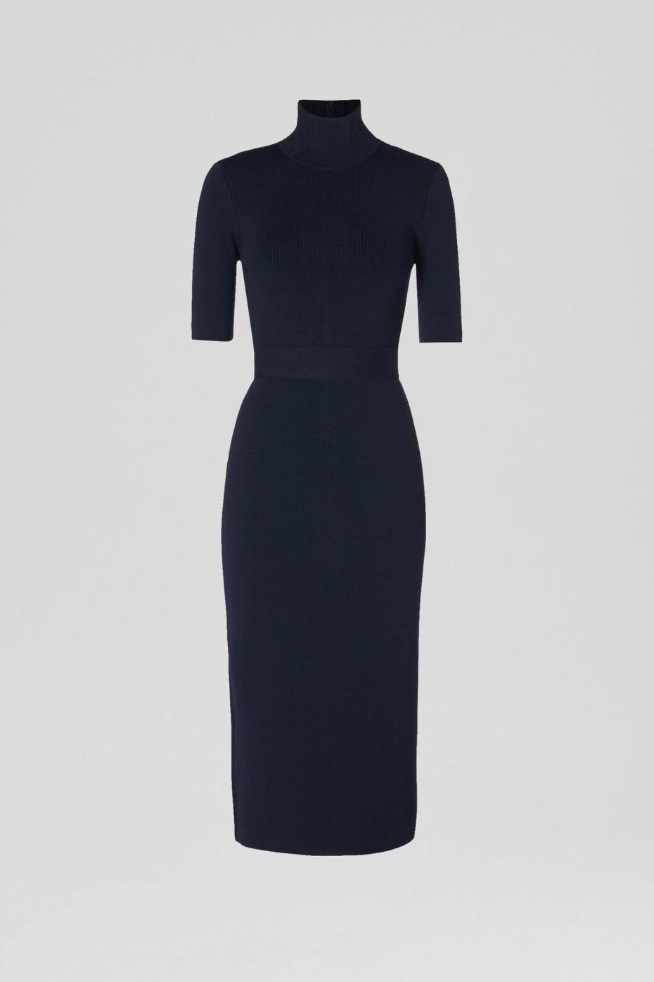 Dresses | Women Scanlan Theodore CREPE KNIT SHORT SLEEVE POLO DRESS Navy