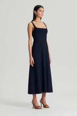 Dresses | Women Scanlan Theodore CREPE KNIT SQUARE NECK DRESS Navy