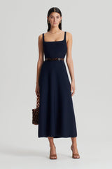 Dresses | Women Scanlan Theodore CREPE KNIT SQUARE NECK DRESS Navy