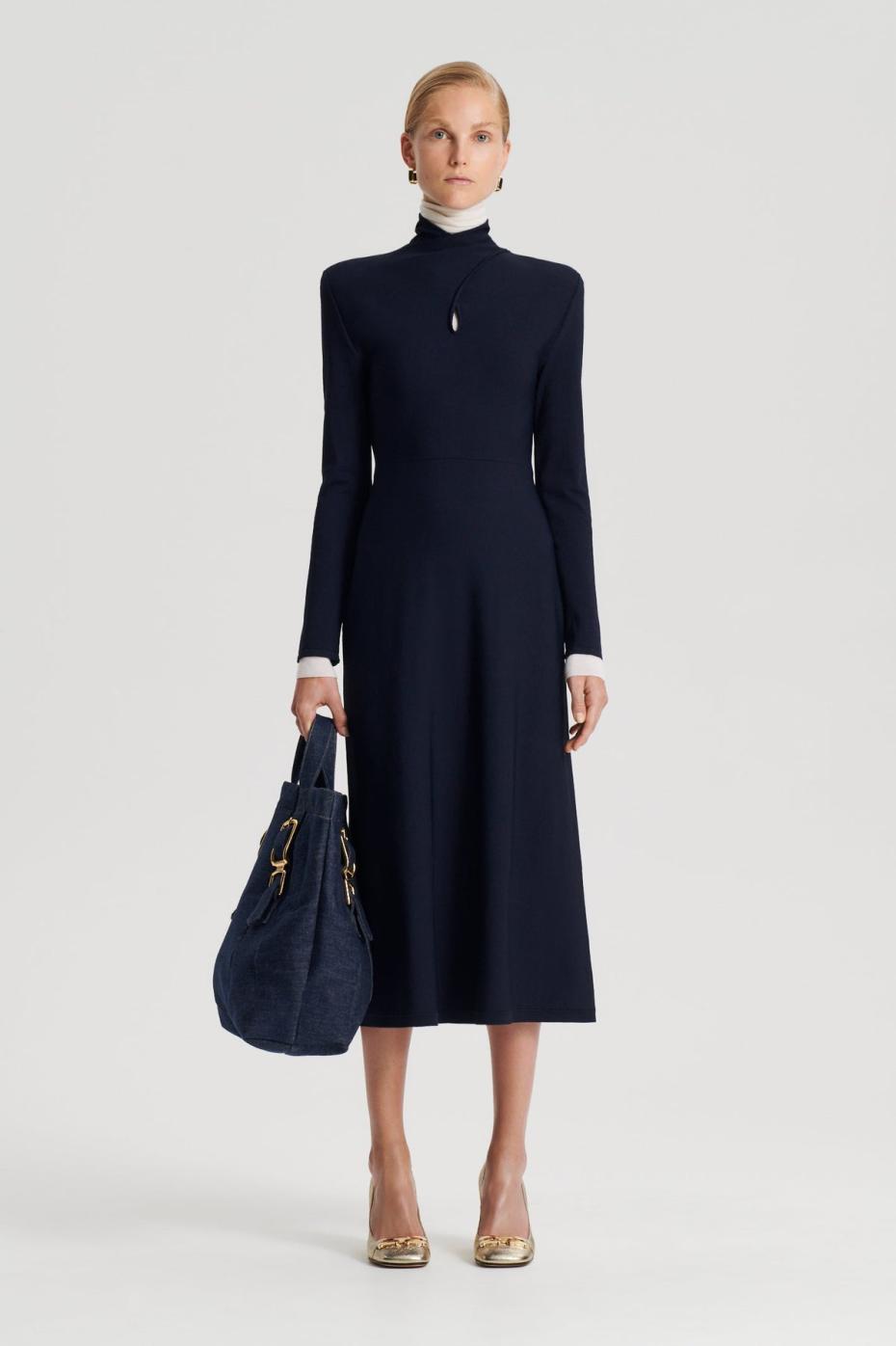 Dresses | Women Scanlan Theodore CREPE KNIT TURBAN TWIST DRESS Navy