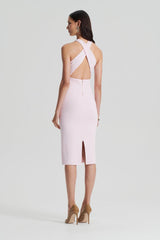 Dresses | Women Scanlan Theodore CREPE KNIT WRAP NECK DRESS Angel