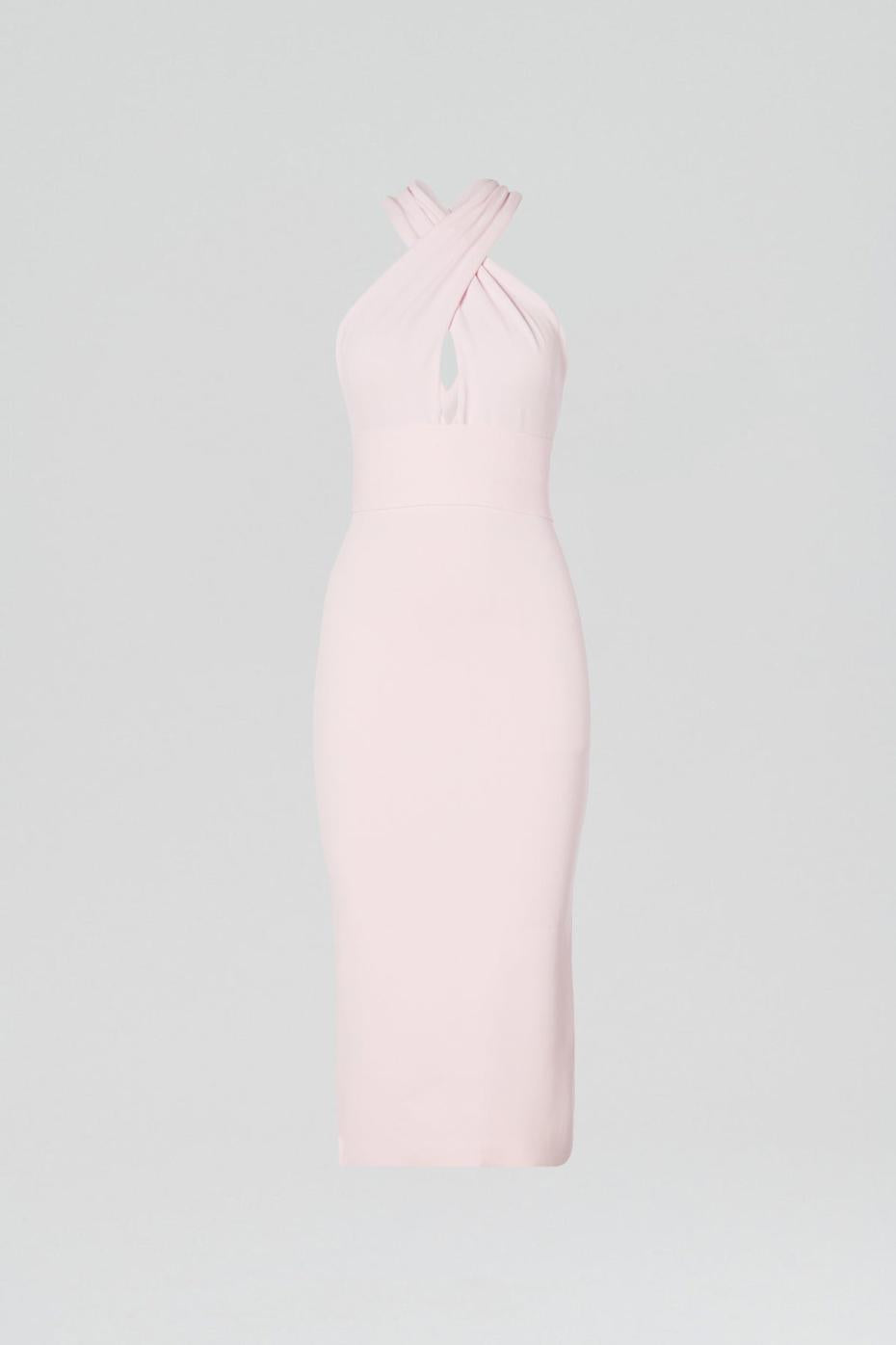 Dresses | Women Scanlan Theodore CREPE KNIT WRAP NECK DRESS Angel