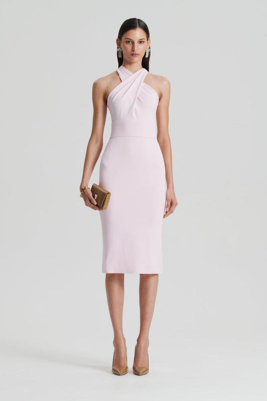 Dresses | Women Scanlan Theodore CREPE KNIT WRAP NECK DRESS Angel